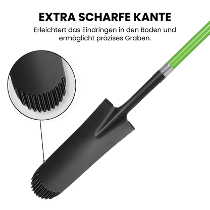 Drainage spade with fiberglass handle
