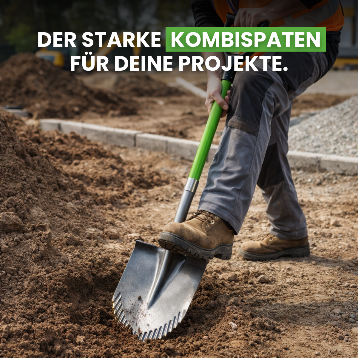 Combination spade made of carbon steel