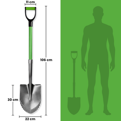 Combination spade made of carbon steel
