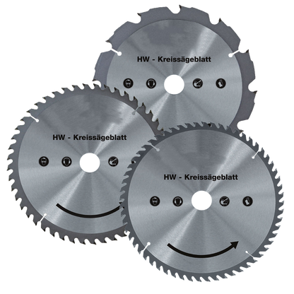 HW saw blades 3-piece 190 mm