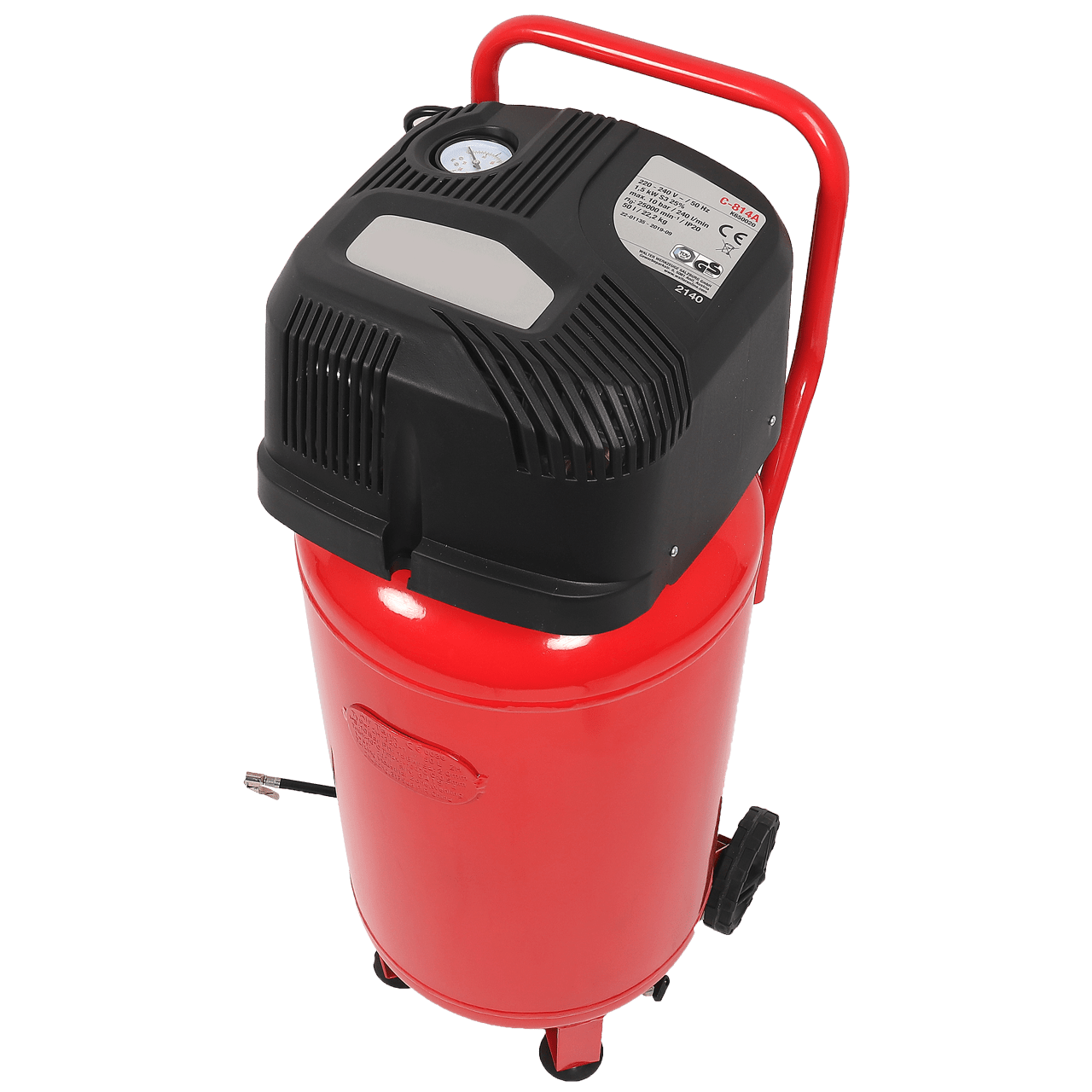 WALTER Multibrand Repacked Werkstatt-Kompressor 50 L (mit Spiralschlauch, Manometer, Adapter)