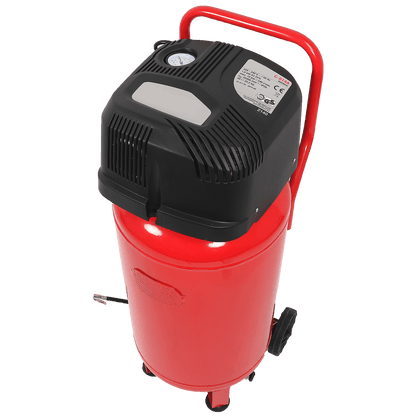 WALTER Multibrand Repacked Werkstatt-Kompressor 50 L (mit Spiralschlauch, Manometer, Adapter)