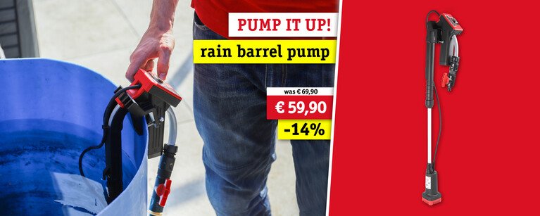 12 V Li-Ion cordless rain barrel pump